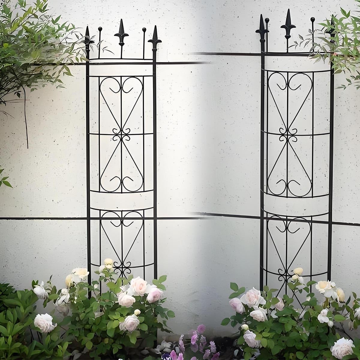 Traliccio da Giardino per Piante rampicanti, Pannelli di Recinzione in Metallo a Traliccio 133x27 cm 185x27 cm 237x27 cm, Robusto Traliccio di Supporto per clematide antiruggine, per Piante