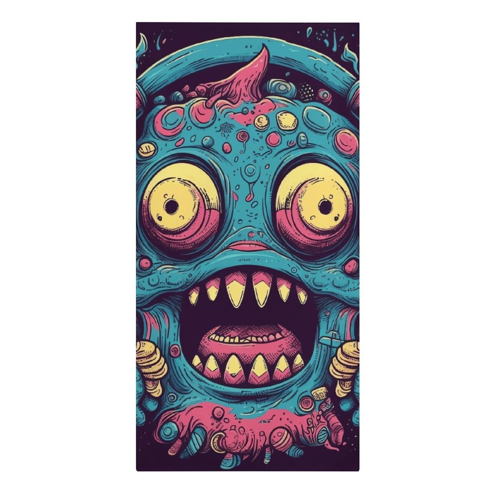 QMNLKH Love Music Monster Beach Towel for Women, Large Microfiber Pool Towel for Men, Absorbent Swim Towels for Home, Lightweight Bath Towels for Camping, Yoga, 30.3"x61.4"