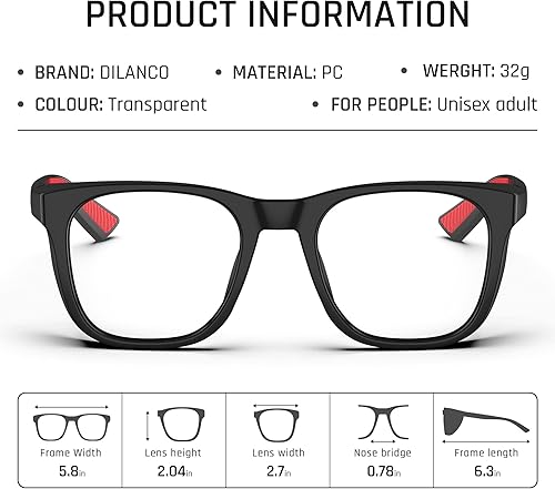 Miniatura 2 de DILANCO Gafas de seguridad transparentes con protectores laterales para mujeres y hombres, resistentes a la niebla y a los arañazos, protección UV