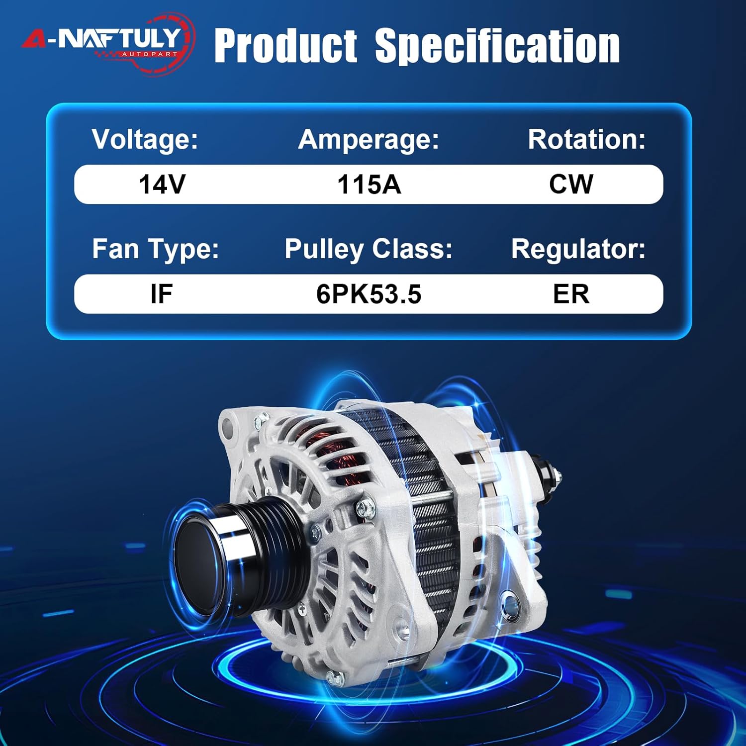 Alternator Fits for 2008-2013 Dodge Avenger, 2011-13 Chrysler 200, 07-12 Caliber, 07-16 Jeep Compass, Patriot, 07-10 Sebring, 2.4L 2.0L 1.8L, 115A High Output Alternator Replace# 11231 AMT0194