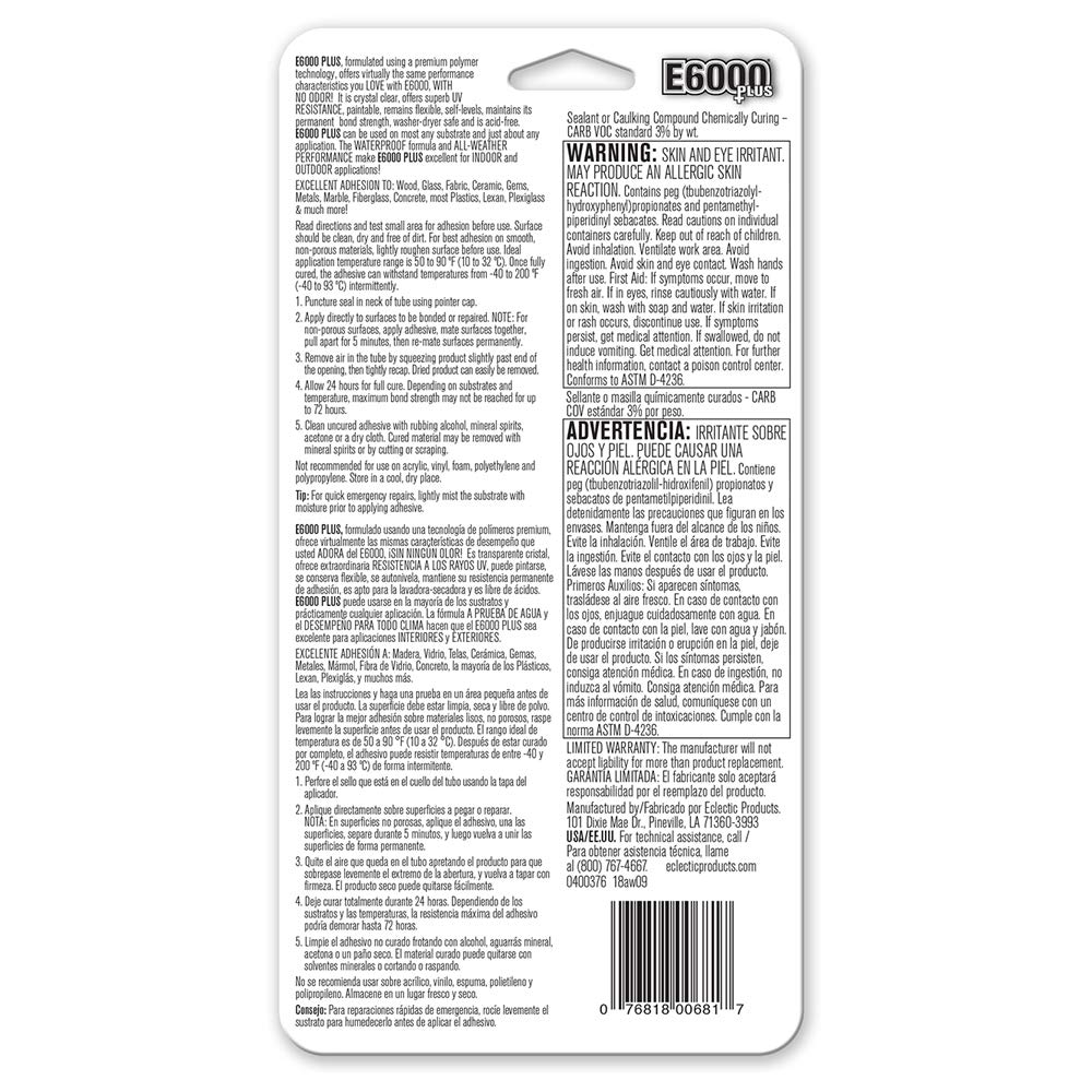 E6000 Eclectic 570110, Clear 0.9 Fl Oz E6000+Plus Multipurpose Adhesive - Image 3
