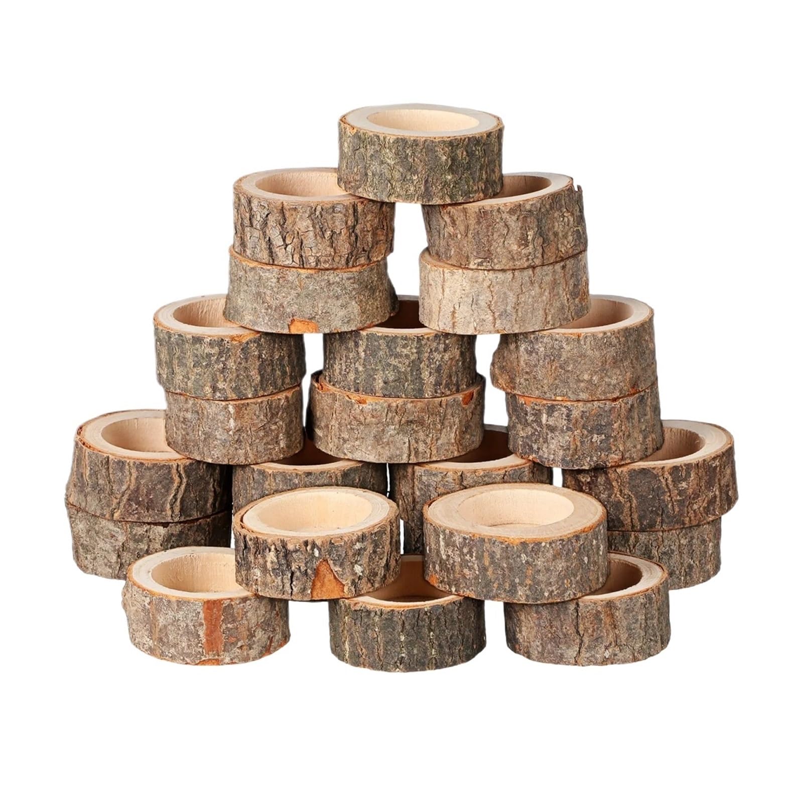 Wooden Tealight Candle Holder Rustic 24Pcs Wooden Tealight Holders Rustic Farmhouse Birch Stump Wood Slices Table Centerpiece Decor for Wedding Birthday