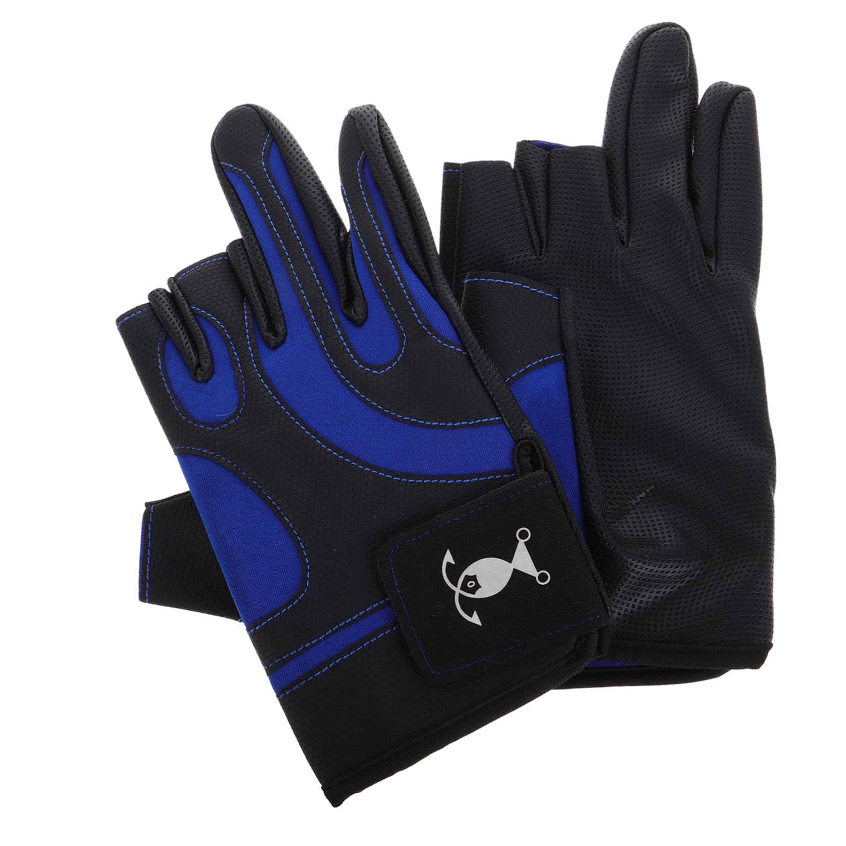 Totority Non-Slip Fishing Gloves 3-Finger Design Glow Pattern Night Fishing Accessories Outdoor Gear for Men Women