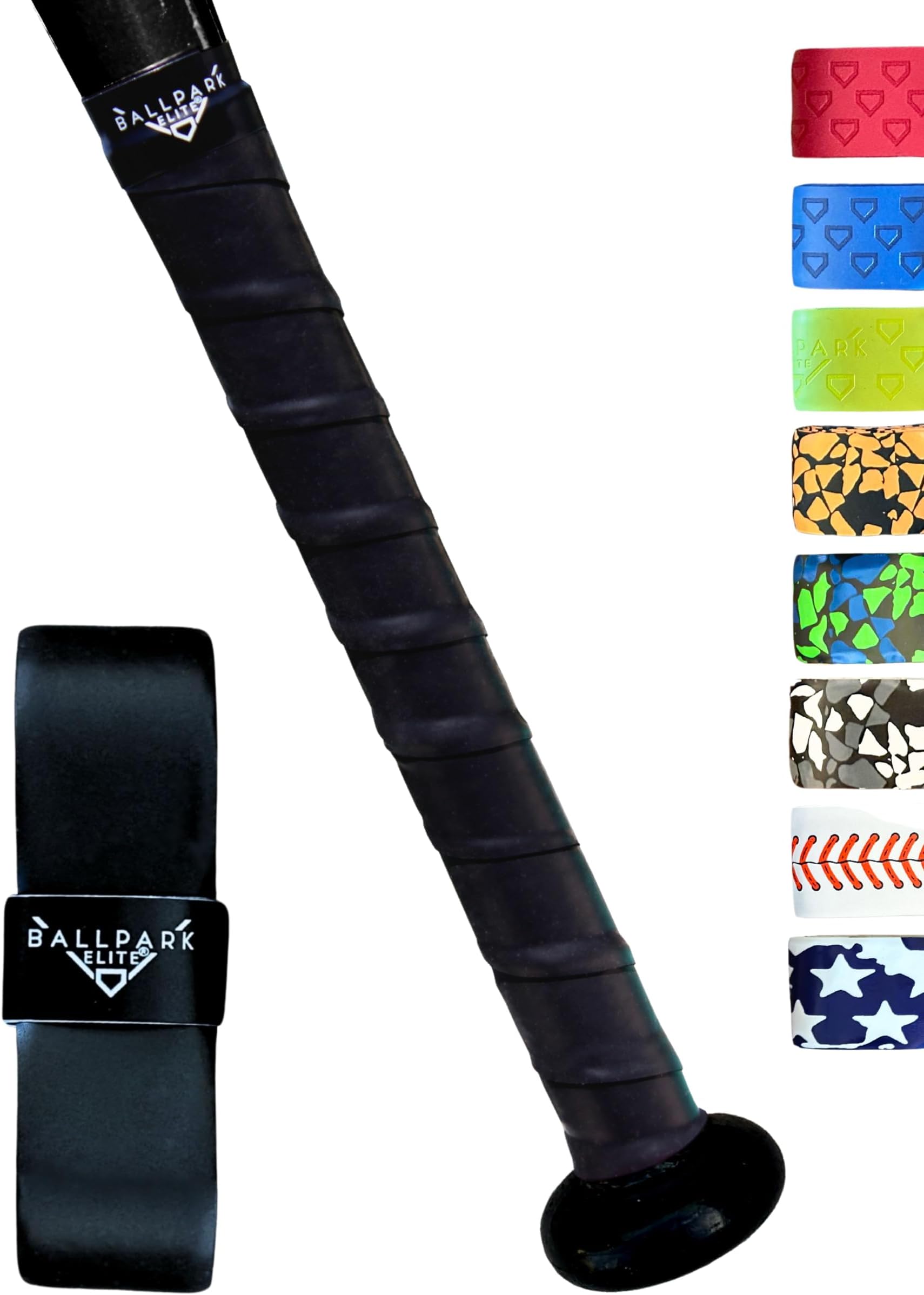 Bat Grip Tape for Baseball/Softball | 1.10 MM Precut Baseball Bat Grip Replacement | Solid Black