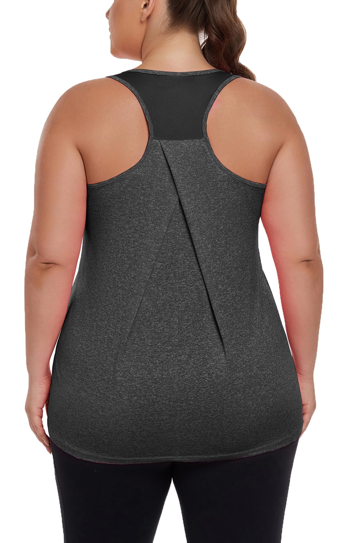 ForHailey Camiseta deportiva sin mangas para mujer, talla grande, con espalda cruzada