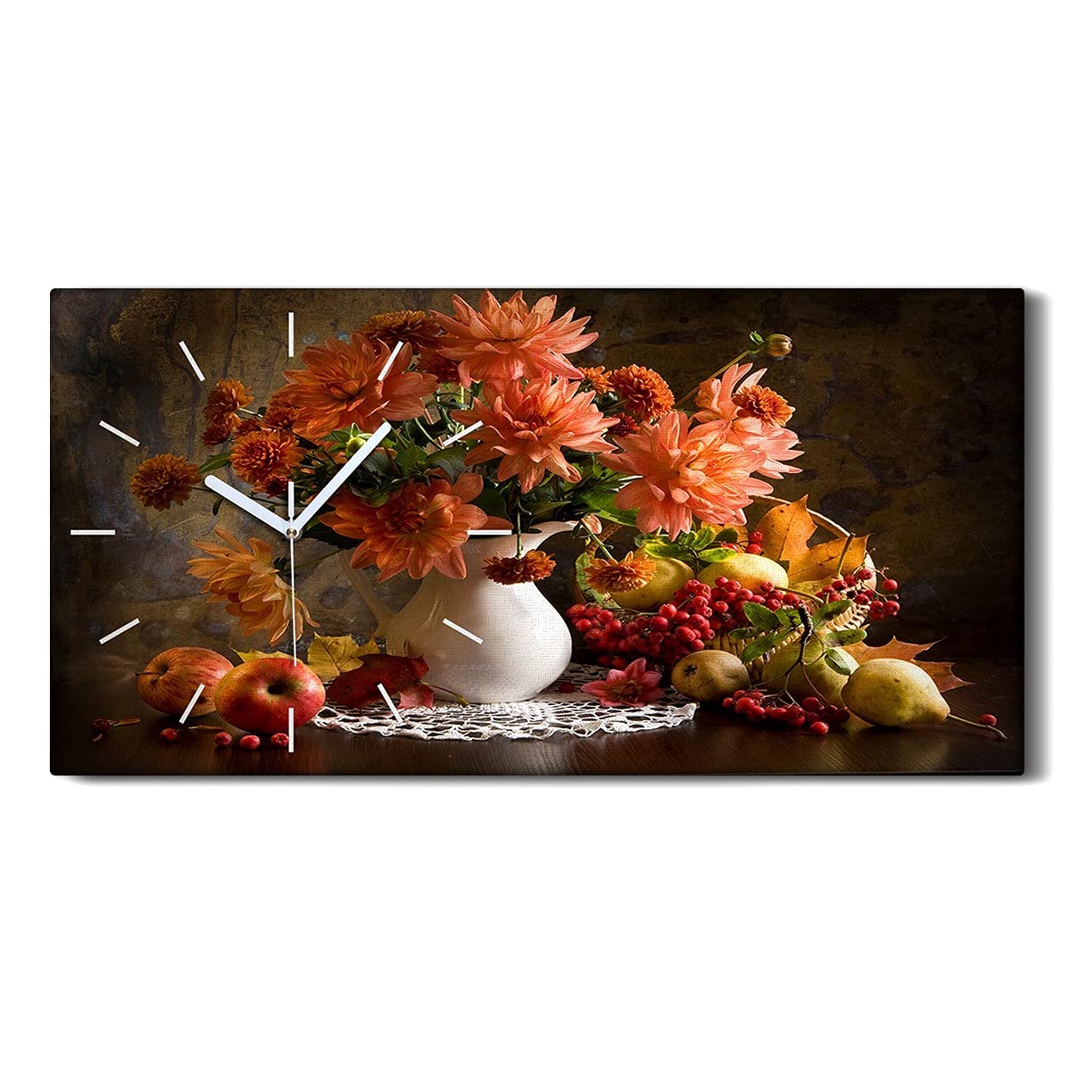 Horloge sur Toile Art Moderne Salon Décoration Murale Nature Coloray 60x30