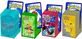Pokemon Sleeves for Cards with Designs Bulk Bundle ~ 260 Pcs Pokemon Card Sleeves for Playing, Deck Protector Sleeves for 4 Decks Featuring Blastoise and More (Pokemon Trading Card Game)