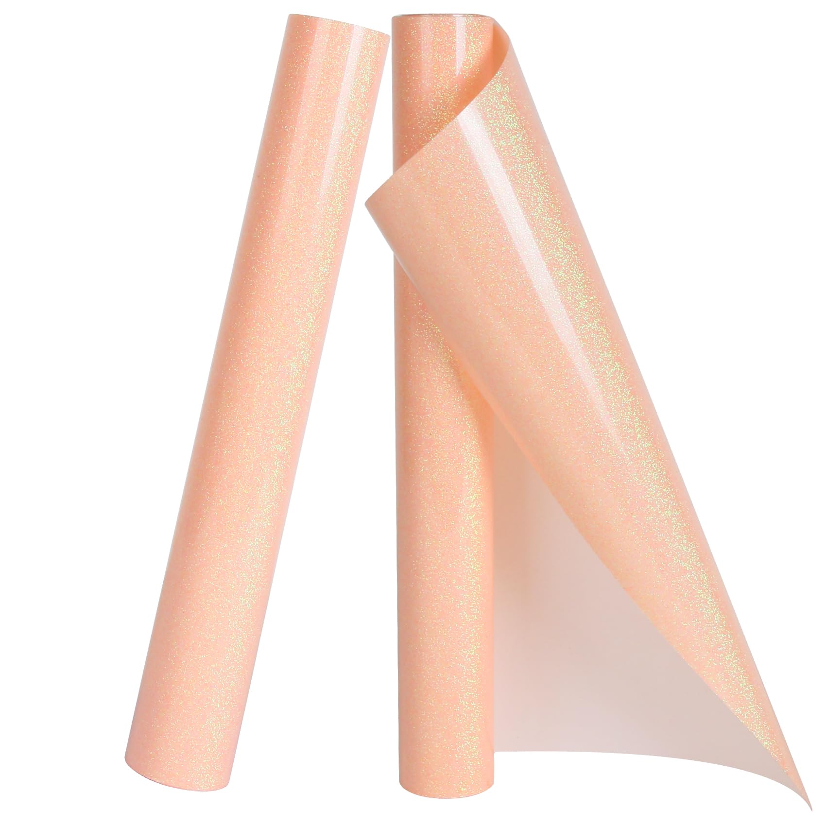 TORC Blush Glitter HTV Heat Transfer Vinyl 2 Rolls Iron on Vinyl for T Shirts Crafts 12 inch x 5 ft (TORCHTV-Blush-2 Rolls)