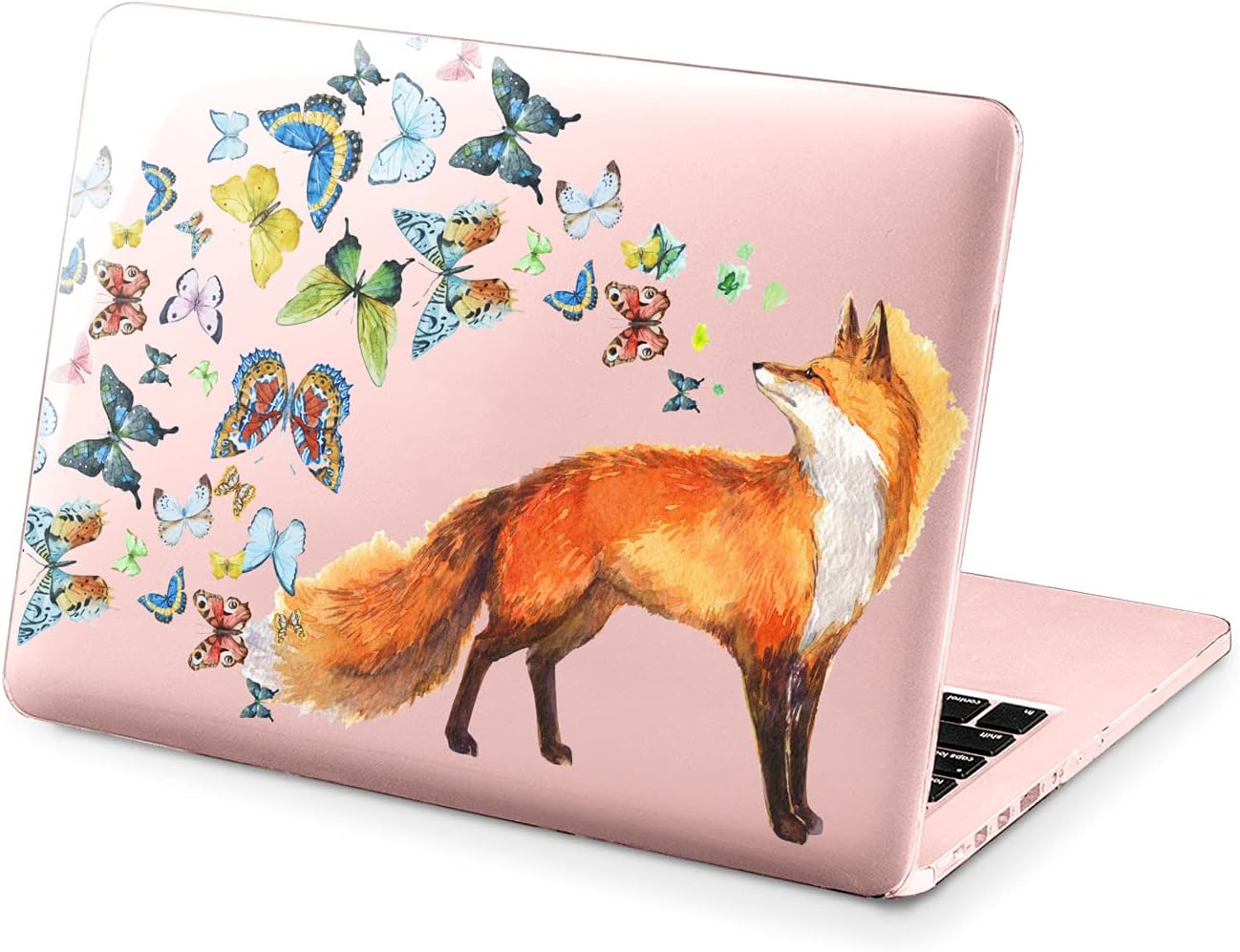 Hard Case Compatible for MacBook Pro 16 14 M3 M2 2023 M1 Pro 13 2022 Air 13 2021 Retina 2020 Mac 11 12 Nature Print Protective Design Tail Cover Animal Fox Art Butterfly Cute Laptop Theme