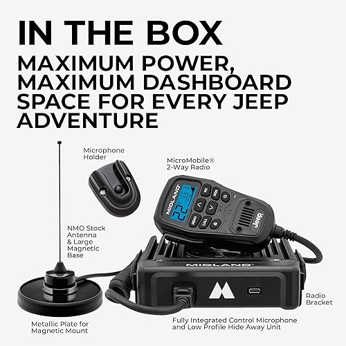 Miniatura 6 de Midland - MXT575J - Jeep 50 Watt GMRS MicroMobile Radio bidireccional - Granjas Ranchos Overlanding Trails Off-Roaders - 8 canales repetidores -