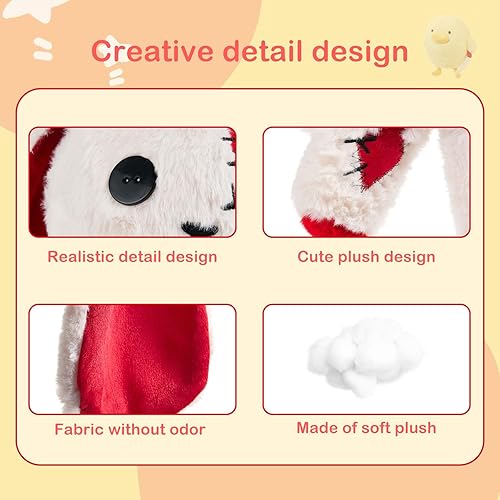 Miniatura 5 de Peluche de conejo loco, lindo y terrible conejo de peluche de orejas largas, adorable conejo de Pascua para ansiedad, regalo de cumpleaños para