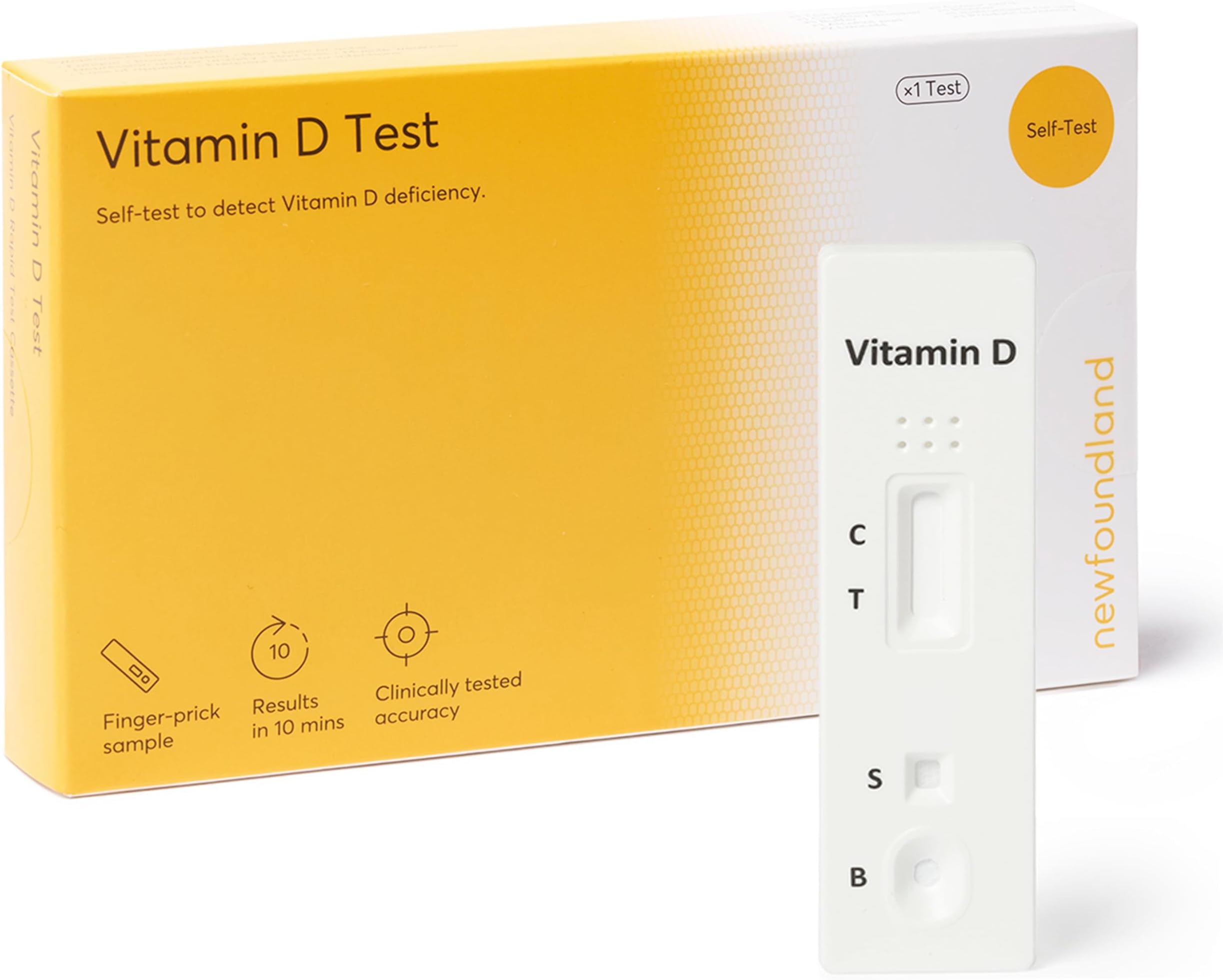Newfoundland Vitamin D Test Kit - UV Deficiency Detection - 99% Accurate Home Test for Vitamin D Levels - Certified by CE - Blood Test Kit for D3 & D2 - Sunlight & UVB, Single Person Testing