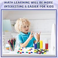 Vista 5 de Skylety 1000 Pieces Plastic Poker Chips Bulk 5 Colors Counter Card for Kids Game Playing Learning Math Counting Bingo Game Blank Chips Card for Kids