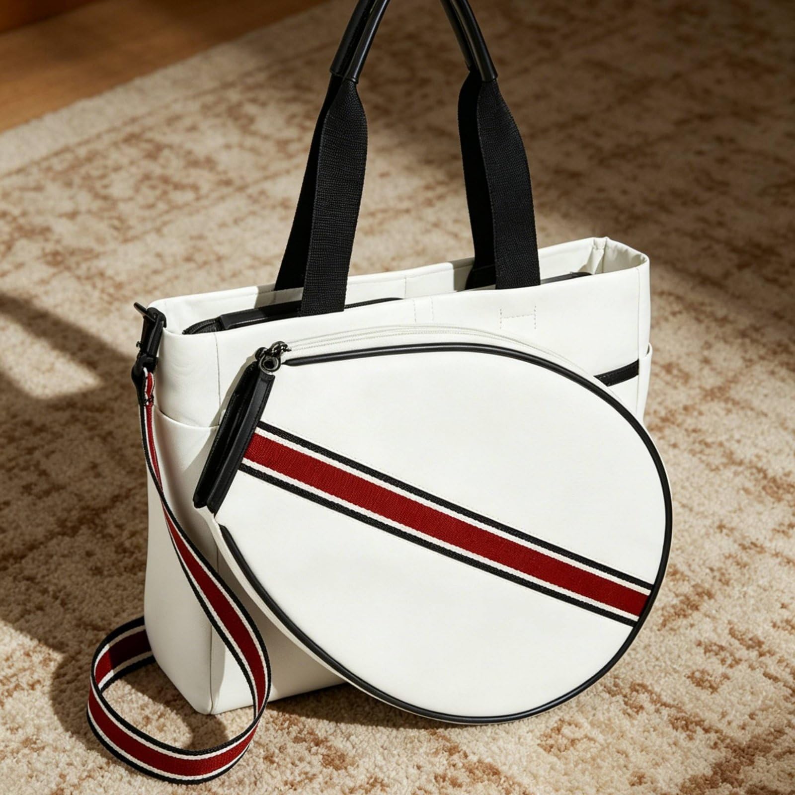 Borsa a Tracolla Sportiva Borsa Borsa Racchette Badminton Zaino Monospalla Compartimento Ampio in Tela Portaracchetta Confortevole