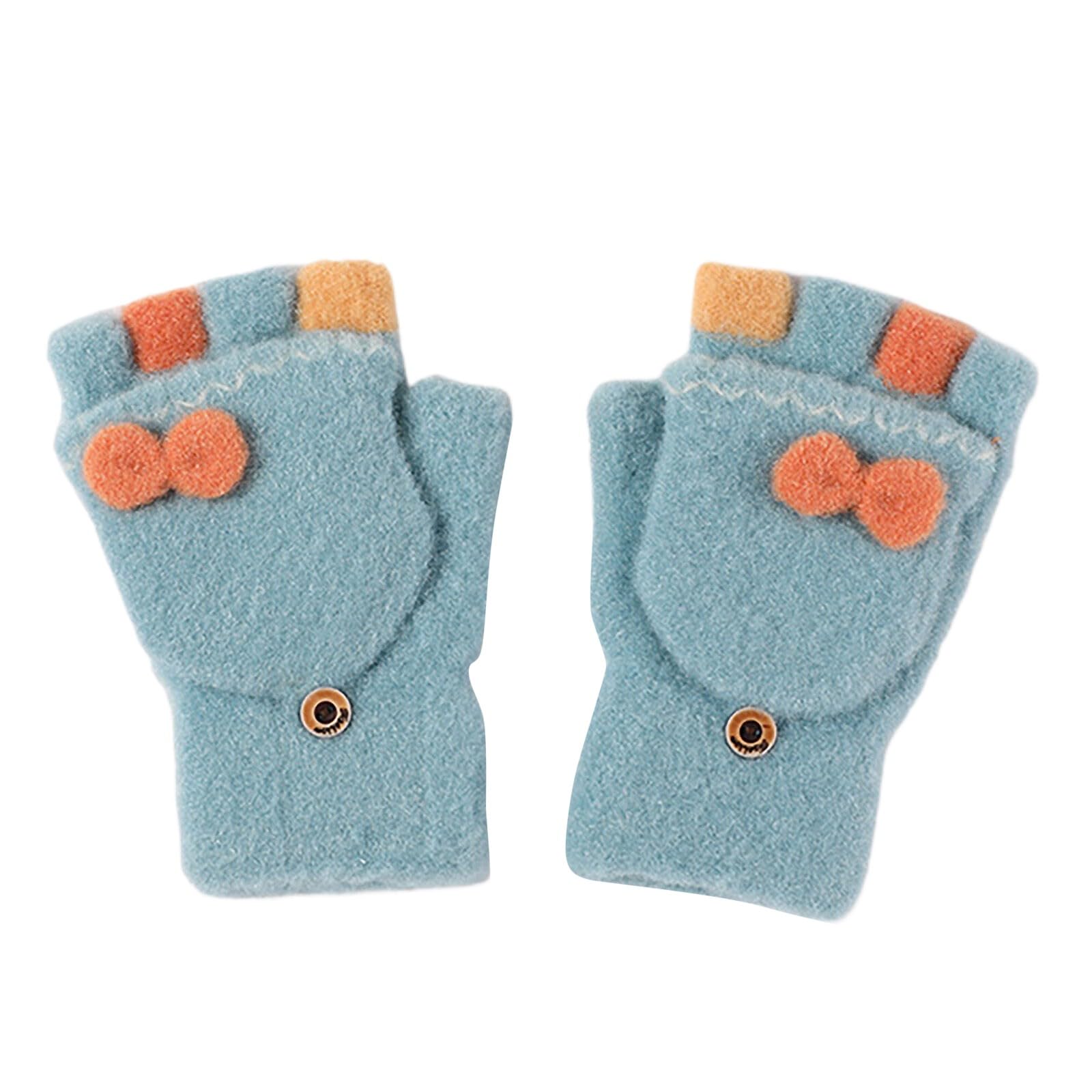 Vingerloze handschoenen voor dames - dames winter warme thermische wanten zachte gebreide converteerbare flip top handschoenen voor vrouwen UK, Eén maat