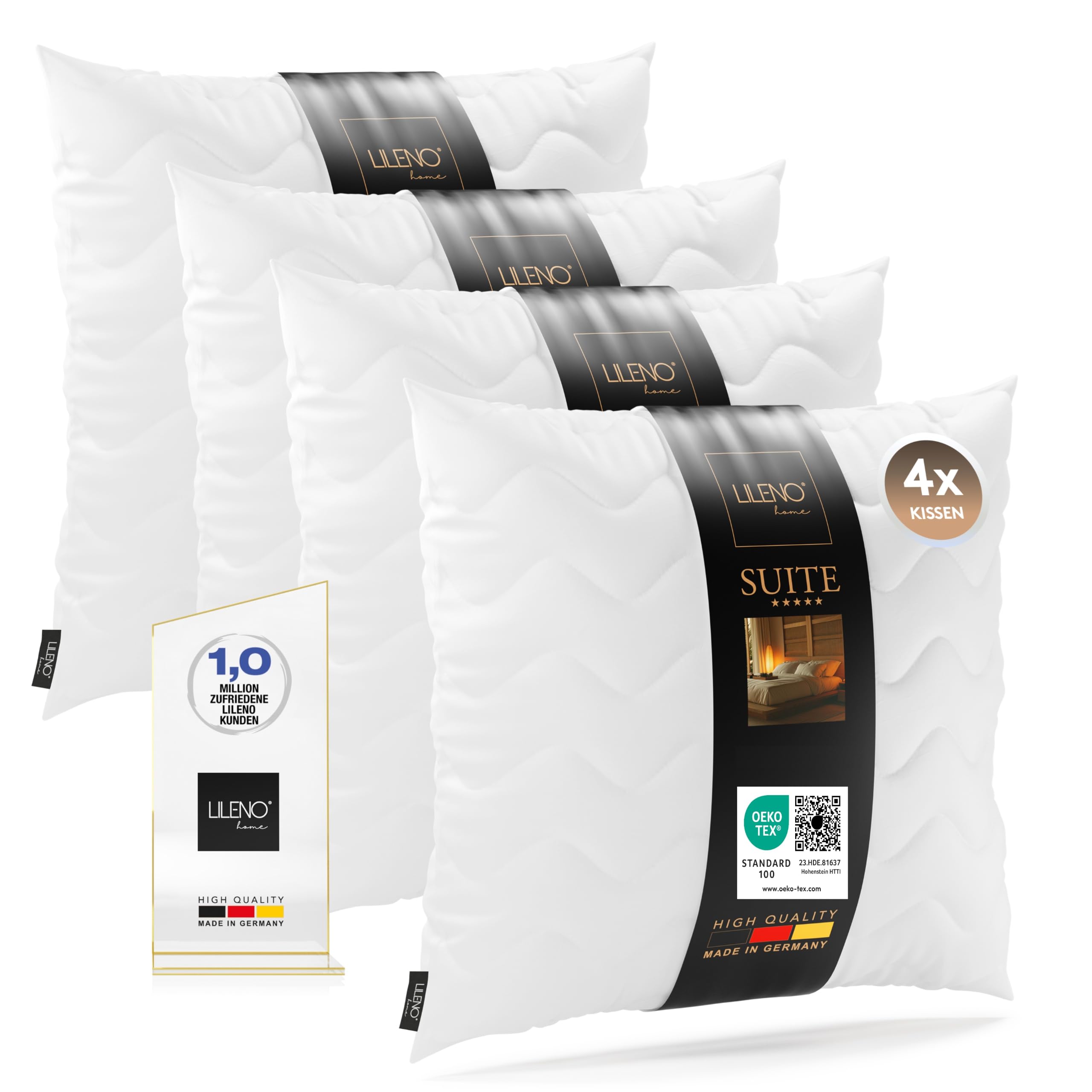 LILENO HOME Kissenfüllung - 95°C waschbares Innenkissen geeignet für Allergiker - Polyester Kisseninlet als Sofa Kissen, Couchkissen, Cocktailkissen und Kopfkissen