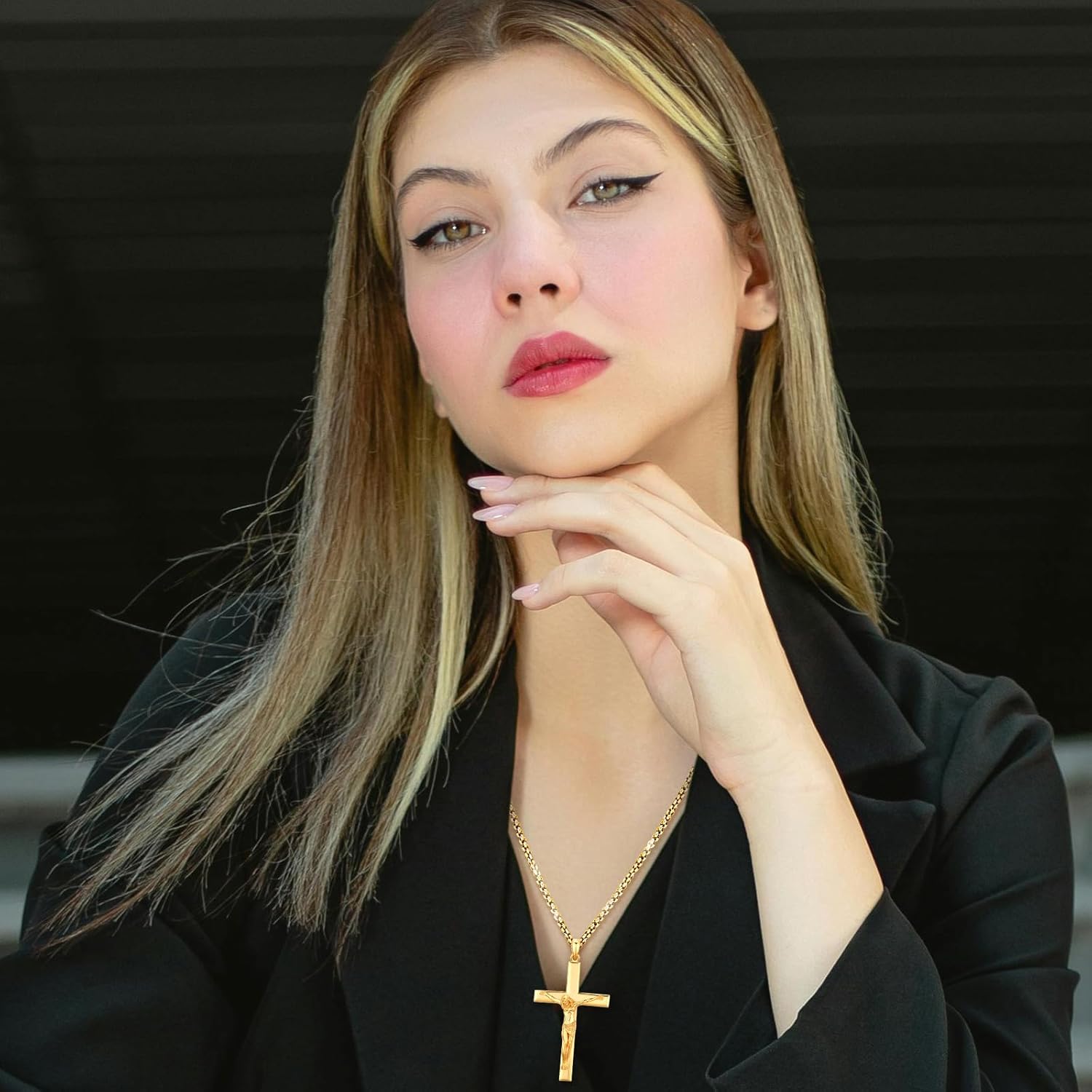 Eusense Cross Necklace for Women Men Crucifix Pendant Sterling Silver 925 Cruz De Caravaca Cross Jesus Crucifix Jewelry - Image 8