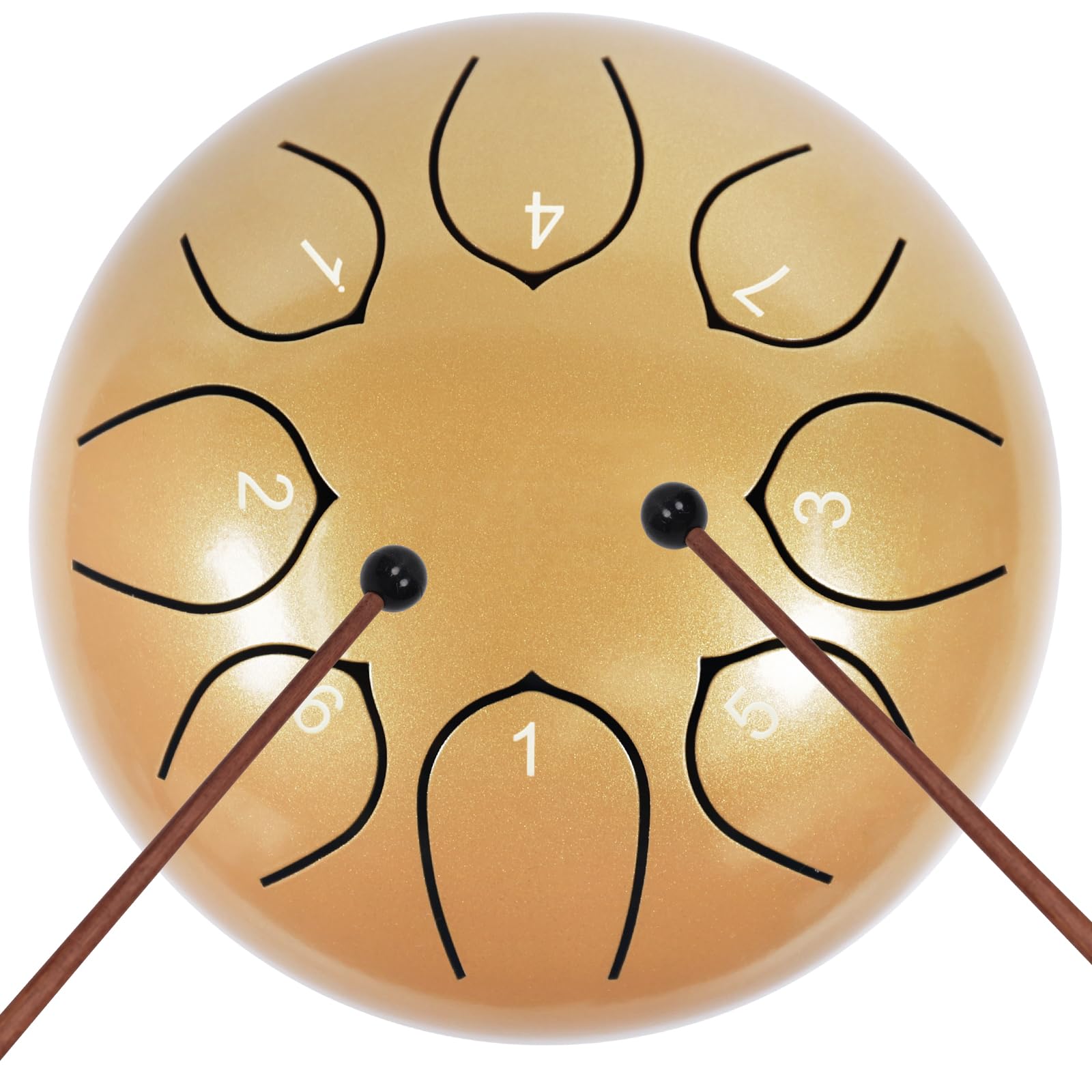 Steel Tongue Drum 8 Notes 6 Inches, C Major Percussion Instruments, Steel Drum Kit with Music Book, Carry Bag, Drum Mallets, Mallet Holder and Stickers, Tongue Drum for Yoga, Meditation