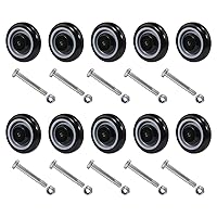 Vista 24 de Ruedas de Repuesto de 5" para Carrito, Ruedas de Carrito de Compras de Poliuretano con Eje de 5/16", Cada Rueda Soporta 350 libras