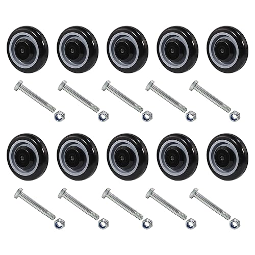 Miniatura 24 de Ruedas de Repuesto de 5" para Carrito, Ruedas de Carrito de Compras de Poliuretano con Eje de 5/16", Cada Rueda Soporta 350 libras