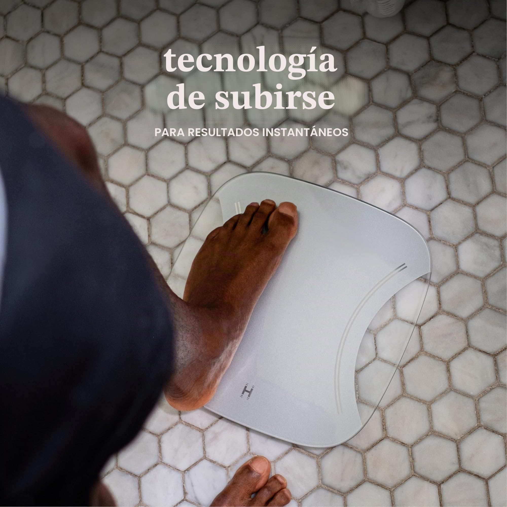 Homedics Essential Báscula Digital de Baño con Pantalla LED | Básculas con Seguimiento Preciso del Peso, kg/lb/st, Vidrio Templado, Patas Antideslizantes