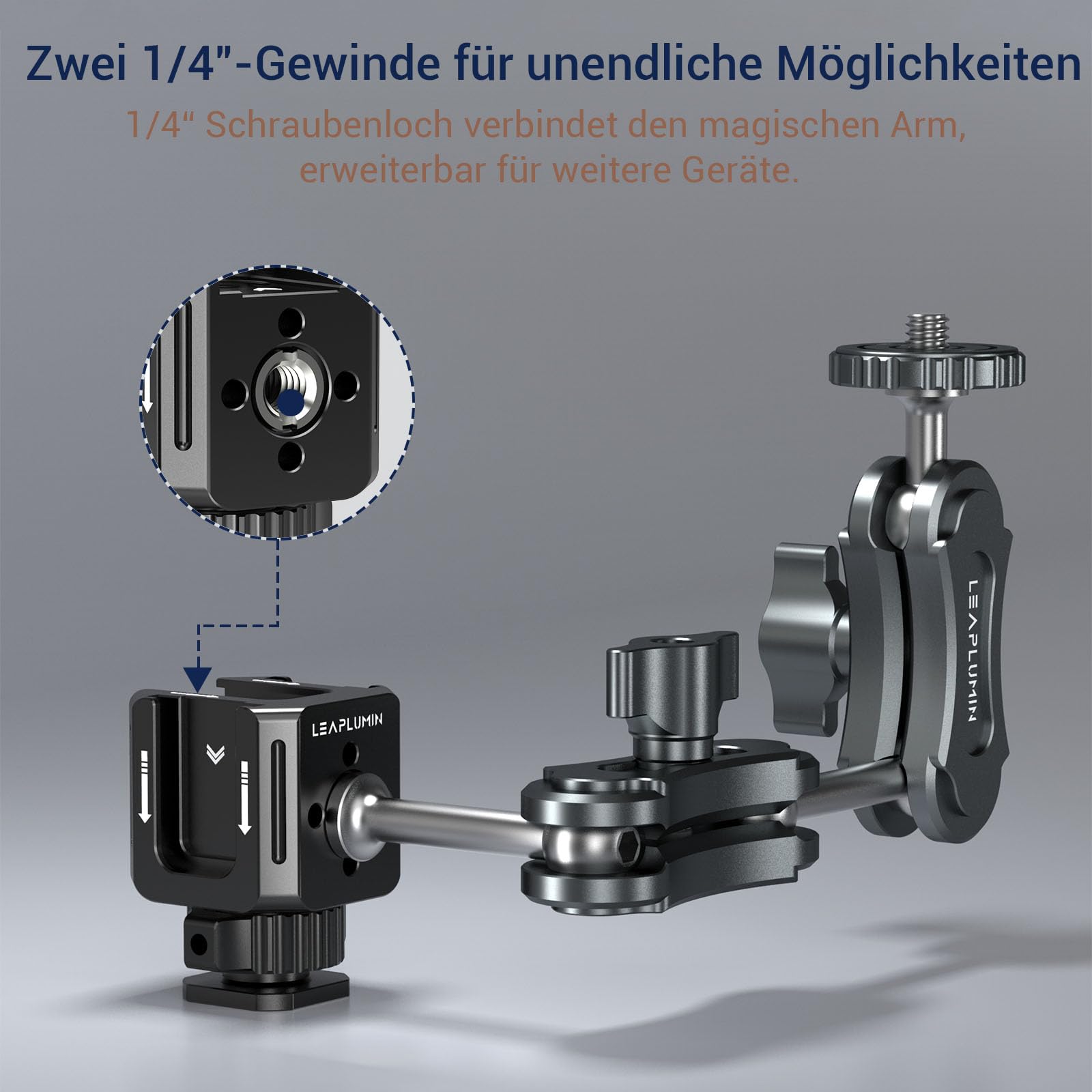 Cold Shoe Adapter, kaltschuhadapter mit 3/8''-Schraubenloch auf 1/4''-Schraubenloch, Aluminiumlegierung Hot Shoe Extension Bracke für DSLR Kamera Blitzlicht, Monitor, Mikrofon-Schwarz