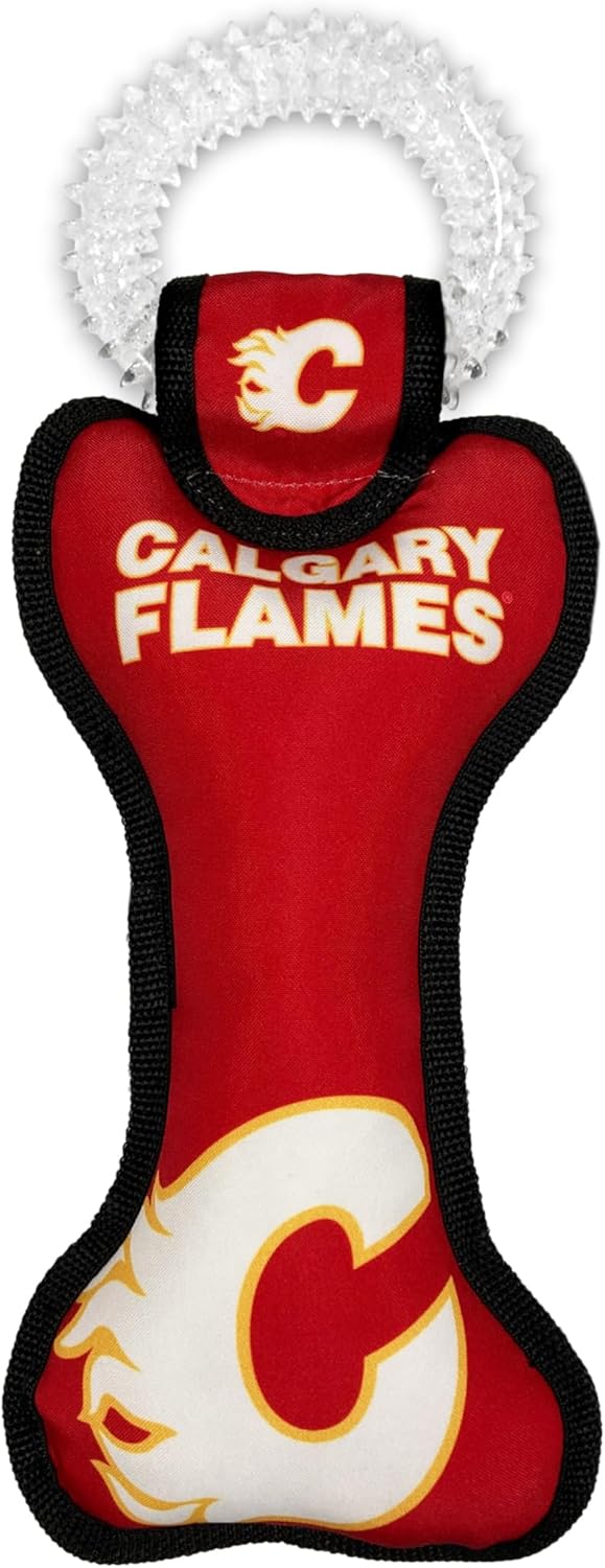 Pets First NHL Calgary Flames Juguete Mordedor con Anillo Dental