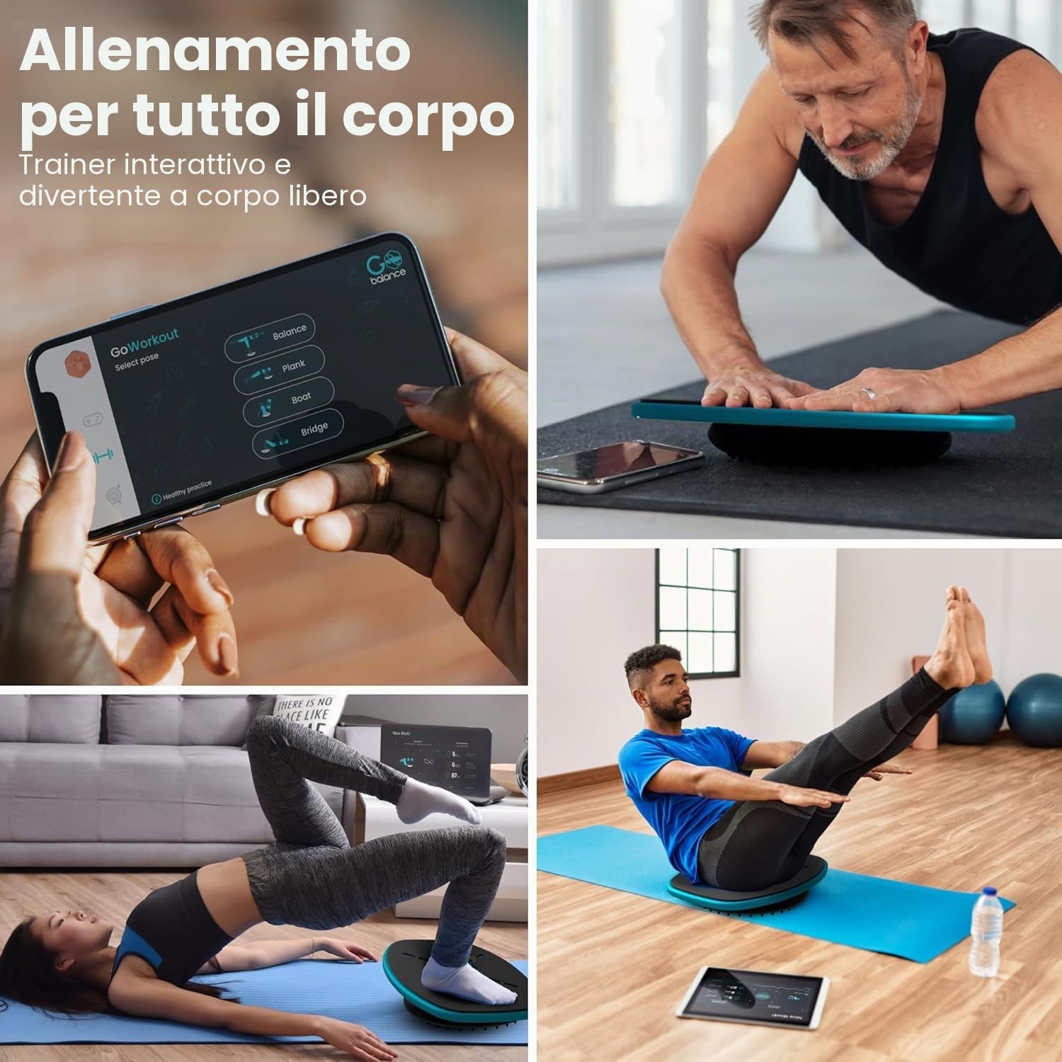 GoBalance Board – Balance Board abilitata per App. Sensore Bluetooth intelligente, 12 giochi interattivi gratuiti - Allenamento divertente, equilibrio e allenamento in palestra a casa! Aumenta la