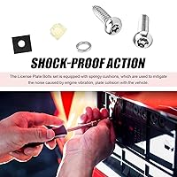 Vista 3 de WZP Tornillos antirrobo para matrícula, juego de tornillos de placa de matrícula de acero inoxidable resistentes a manipulaciones, tornillos