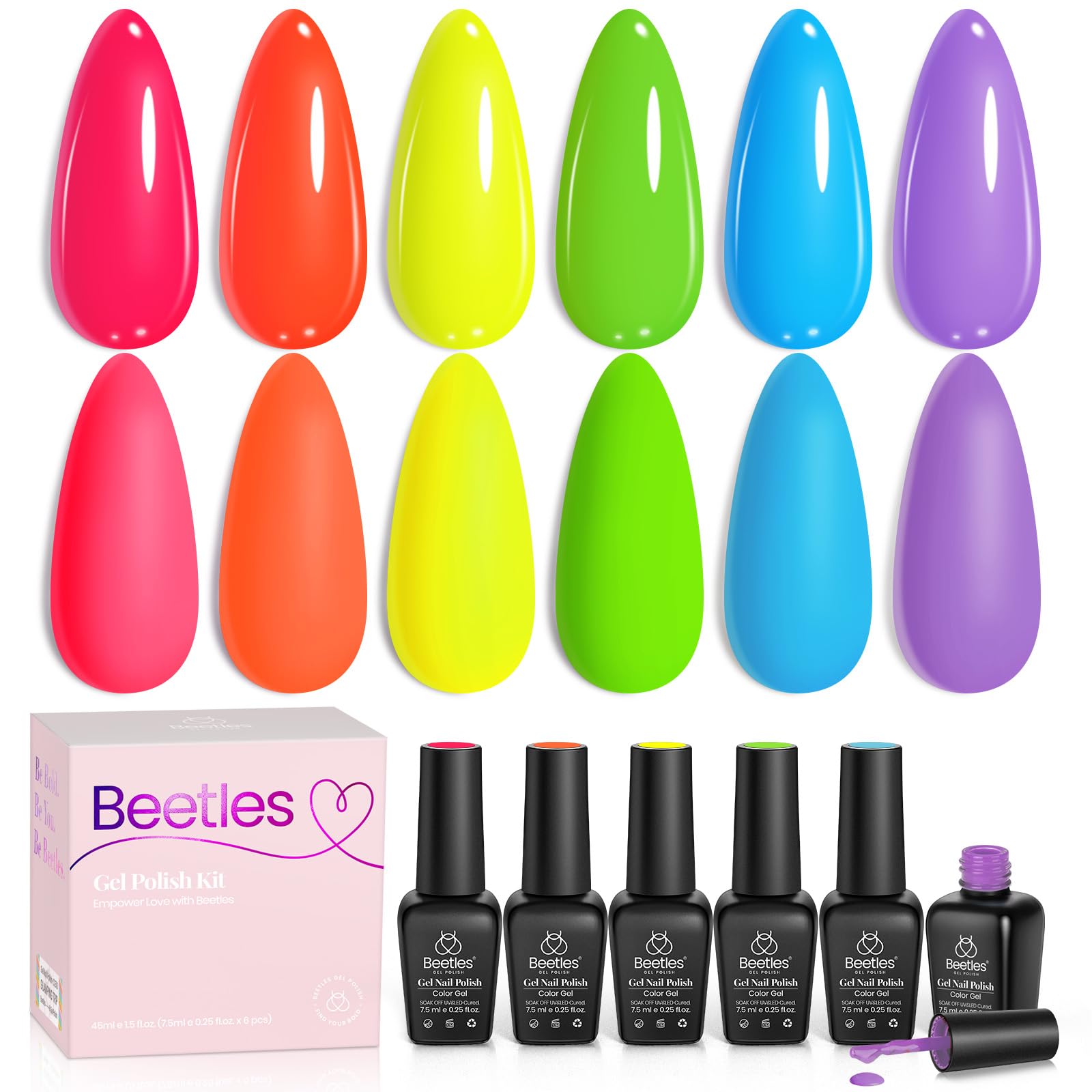 Amazon.com: Beetles Neon Gel Nail Polish Set, Summer Gel Polish