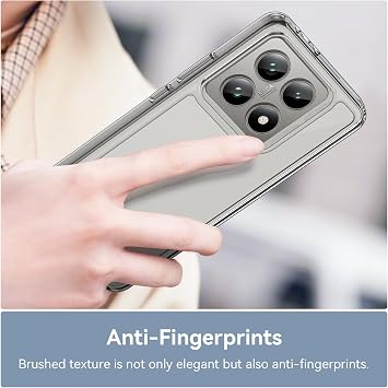 Case for Xiaomi 14T and Xiaomi 14T Pro, Transparent Acrylic Phone Case, Cover with TPU Frame, Clear