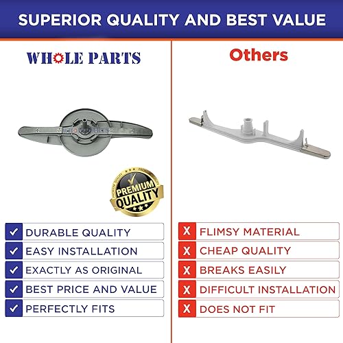 Miniatura 6 de Whole Parts Conjunto de brazo rociador inferior para lavavajillas, color gris, parte # WD22X10047 - Reemplazo y compatible con algunos lavavajillas