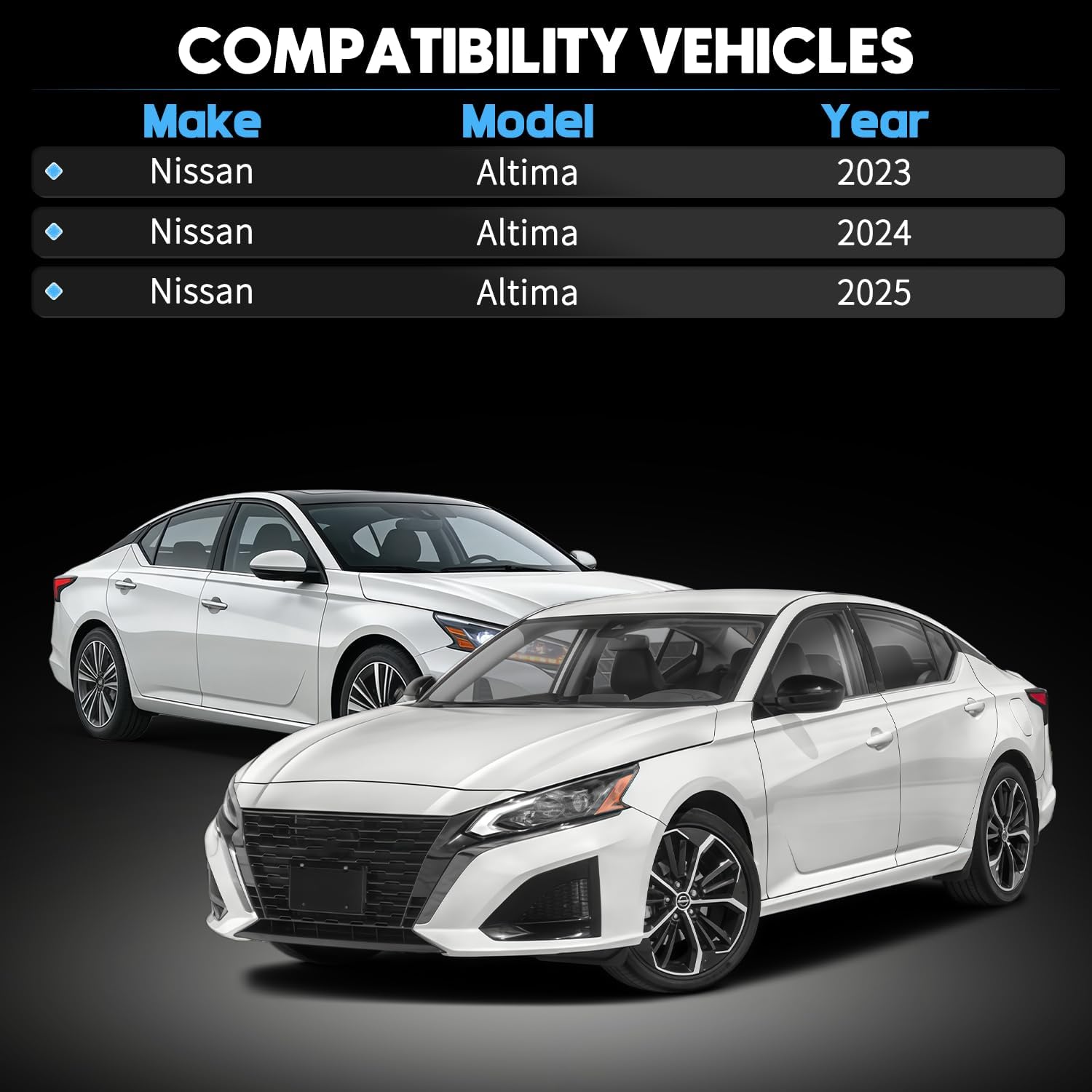 2 Pcs Front Grille Molding Trim Chrome Left and Right Side Fit For Nissan Altima 2023 2024 2025 Driver and Passenger Side Bumper Grill Trim Replaces 620759HF0A 620749HF0A