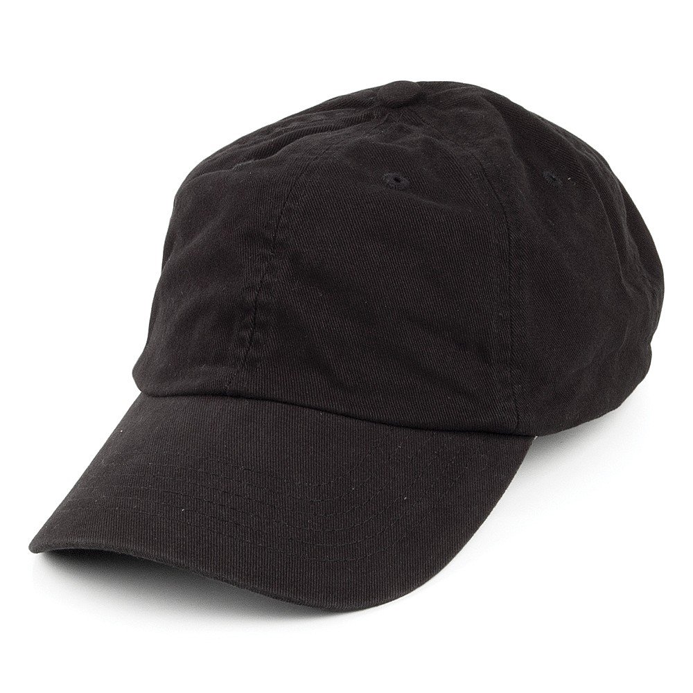 Village Hats Washed Cotton Baseball Cap - Black