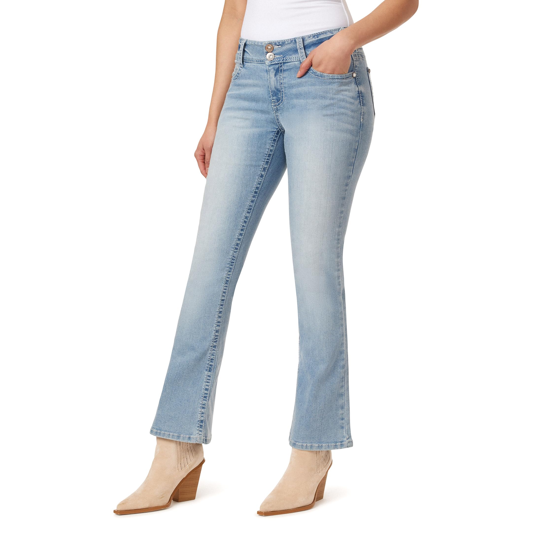 WallFlower Women's Bling Bootcut Jeans, Luscious Curvy Fit