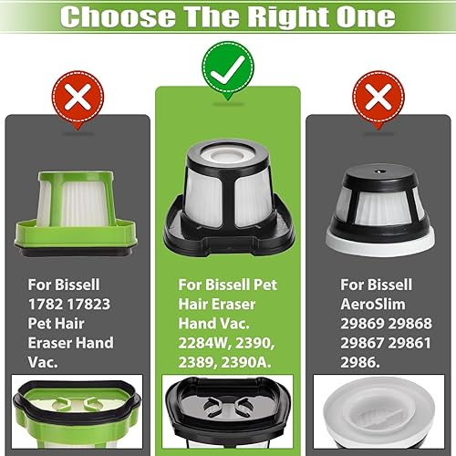 Miniatura 3 de Anicell 2390A Replacement Filter Compatible with Bissell Pet Hair Eraser Handheld Vacuum 2390 2389 2284W, Compare to Parts # 1614212 1614203