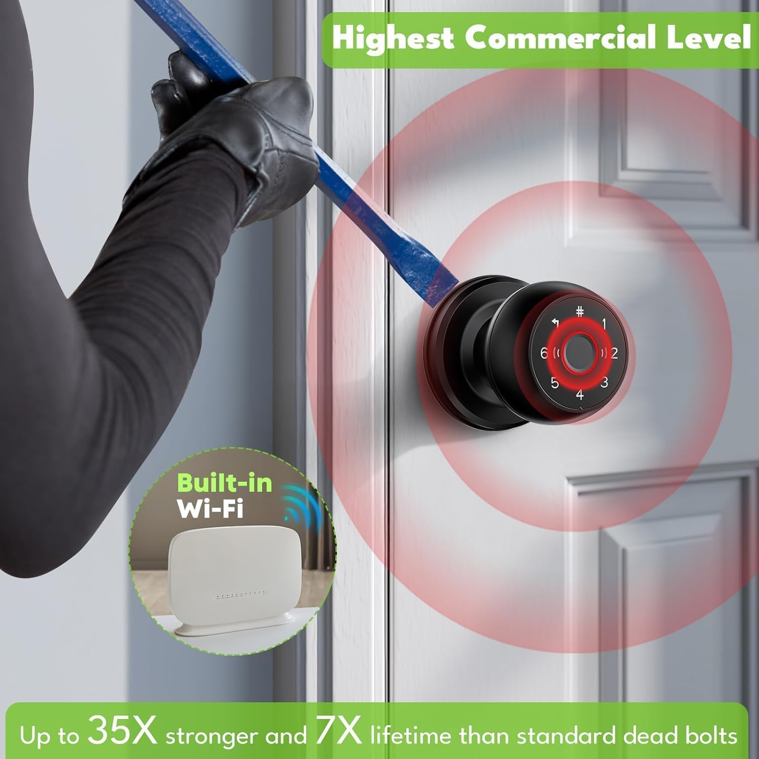 Smart Fingerprint Door Lock - WiFi Biometric Security -6