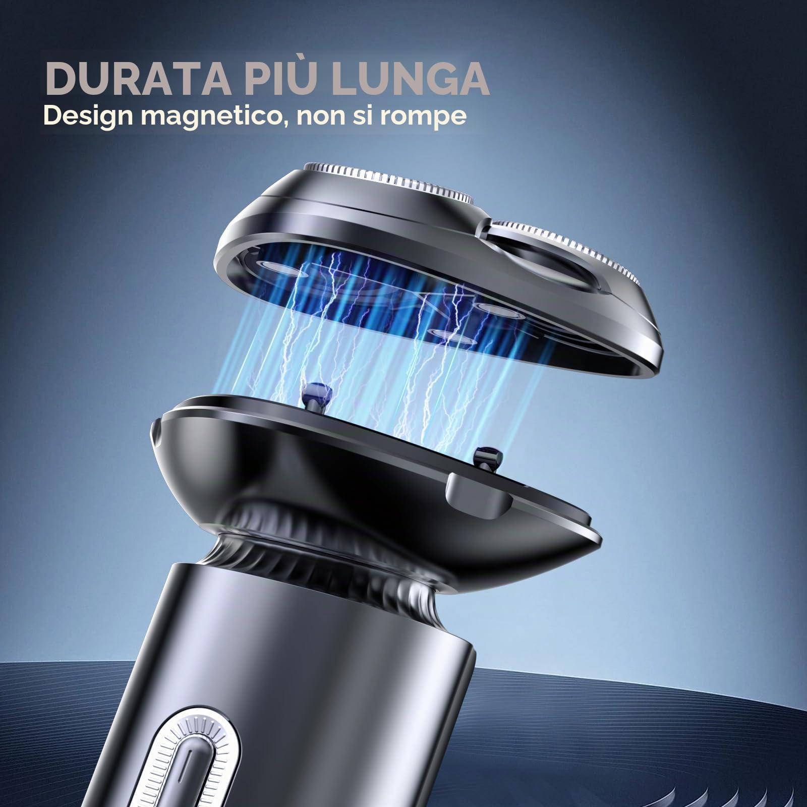 Rasoio elettrico da uomo rasoio elettrico - rasoio da uomo elettrico 3D a secco con testine di rasatura magnetiche IPX7 con blocco da viaggio rasoio bagnato e asciutto