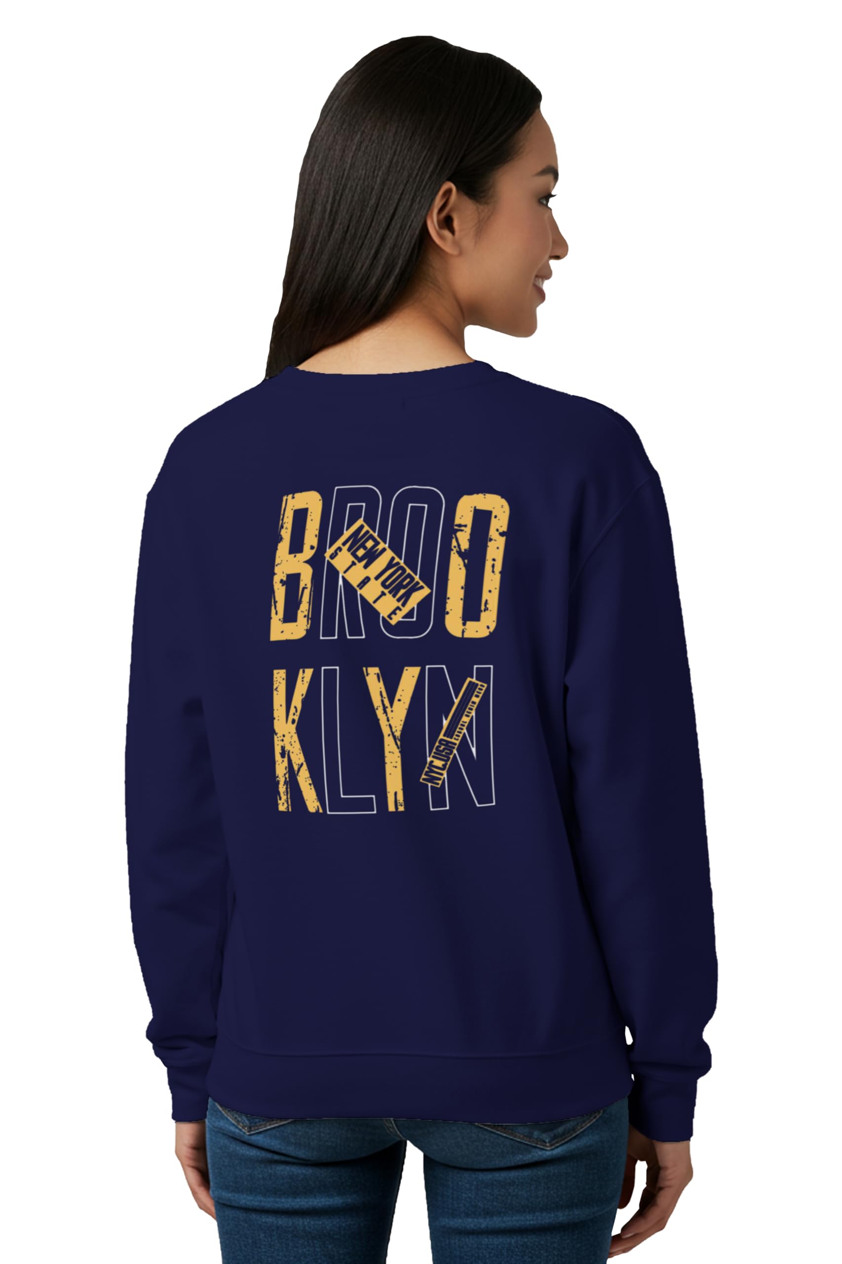 buy that trendz Winter Sweatshirt for Women Big Brooklyn New York Graphic Printed Round Neck Regular Fit Cotton Blend Gen Z Casual Sweatshirt-picture-34