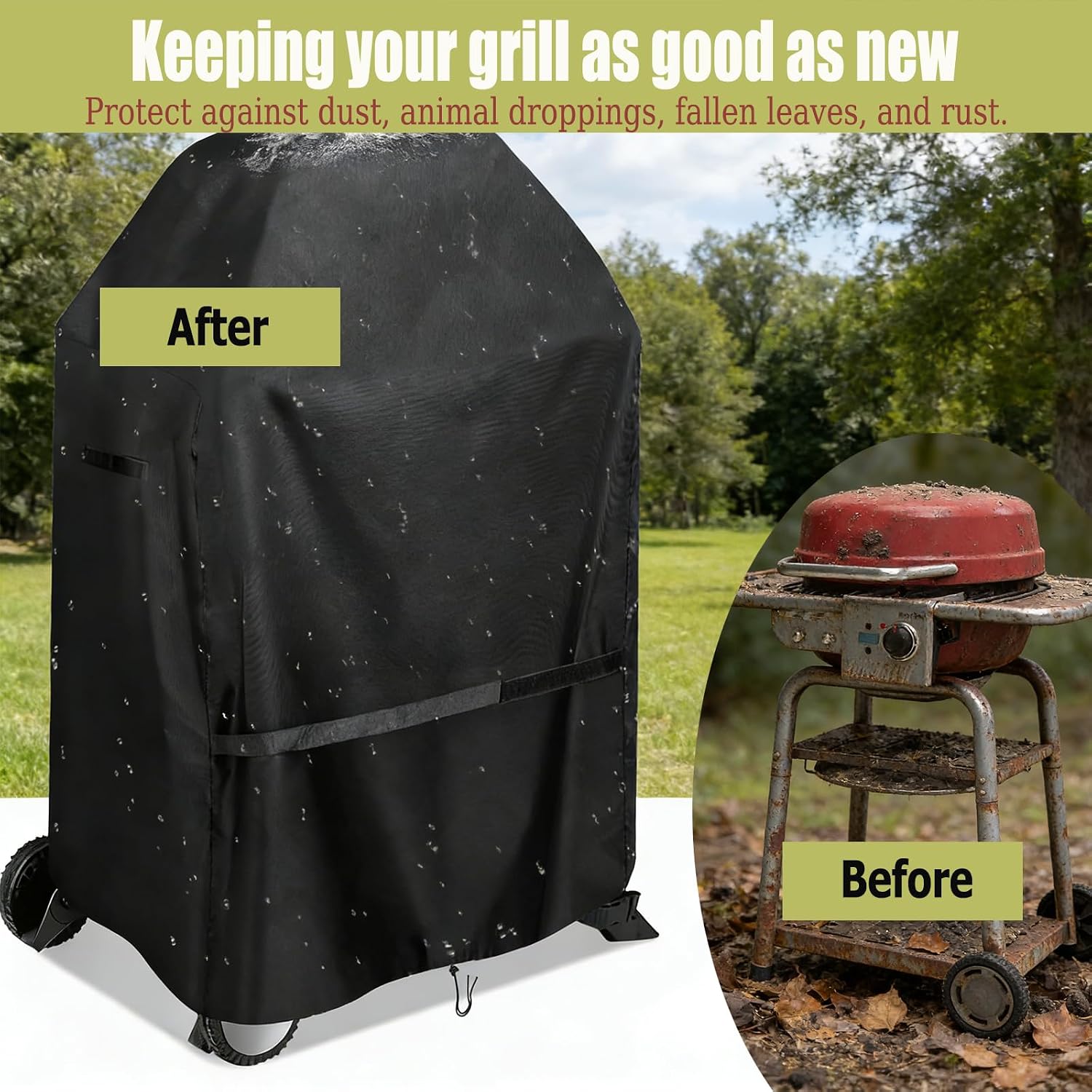 Grill Cover 32 Inch for Charbroil Bistro Grill CB1250116P6 image 2