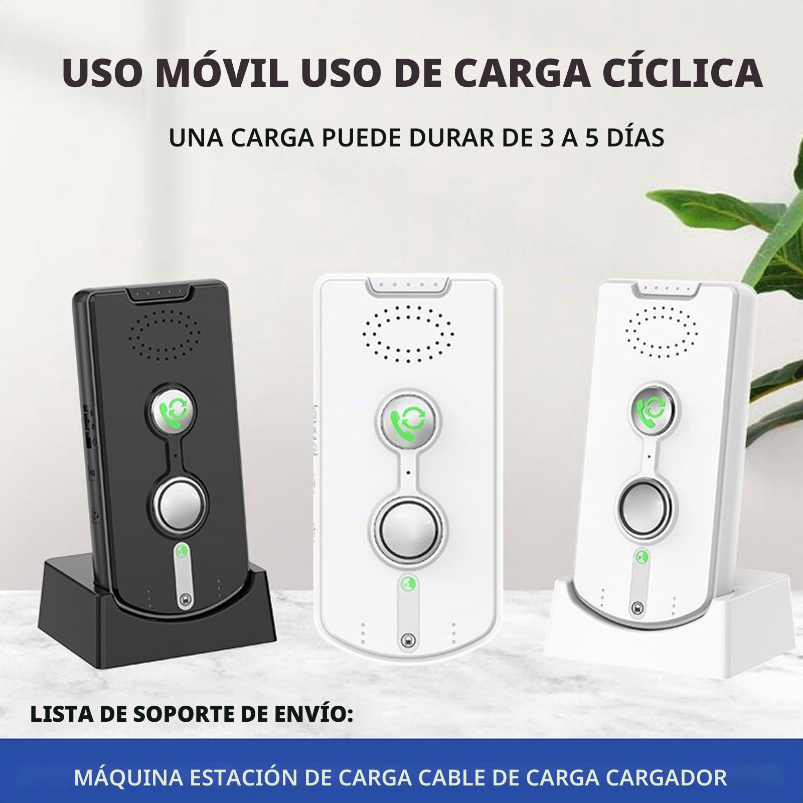 Intercomunicador inalámbrico para casa 1000 M VOCE VOCE activada Interfono de 2 vías para Home House Business Room to Room DC5V 1A (WHITE)