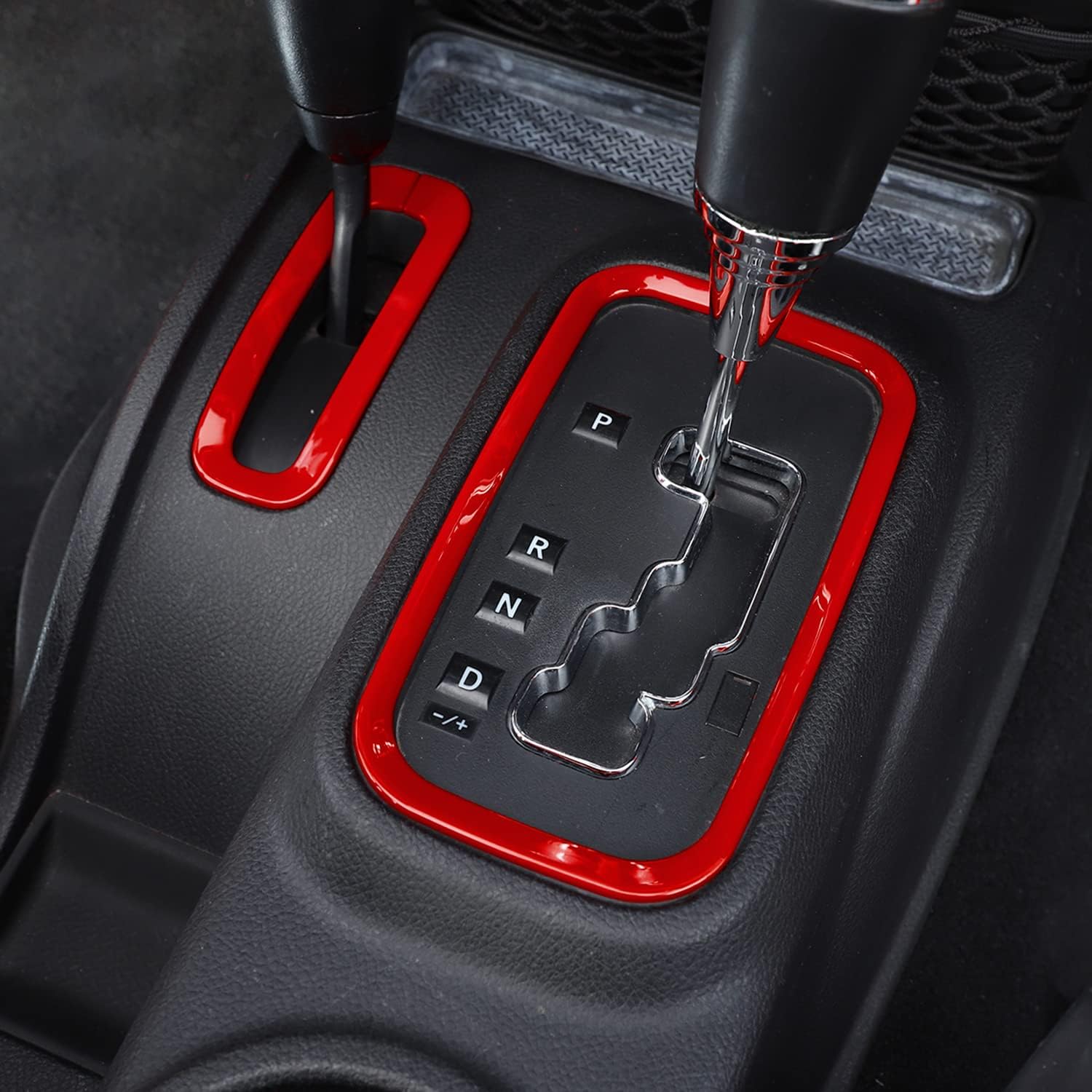 RT-TCZ for Jeep JK Gear Shift Panel Trim Cover Red for Jeep Wrangler JK JKU 2011-2017 Red Interior Accessories 2pcs image 3