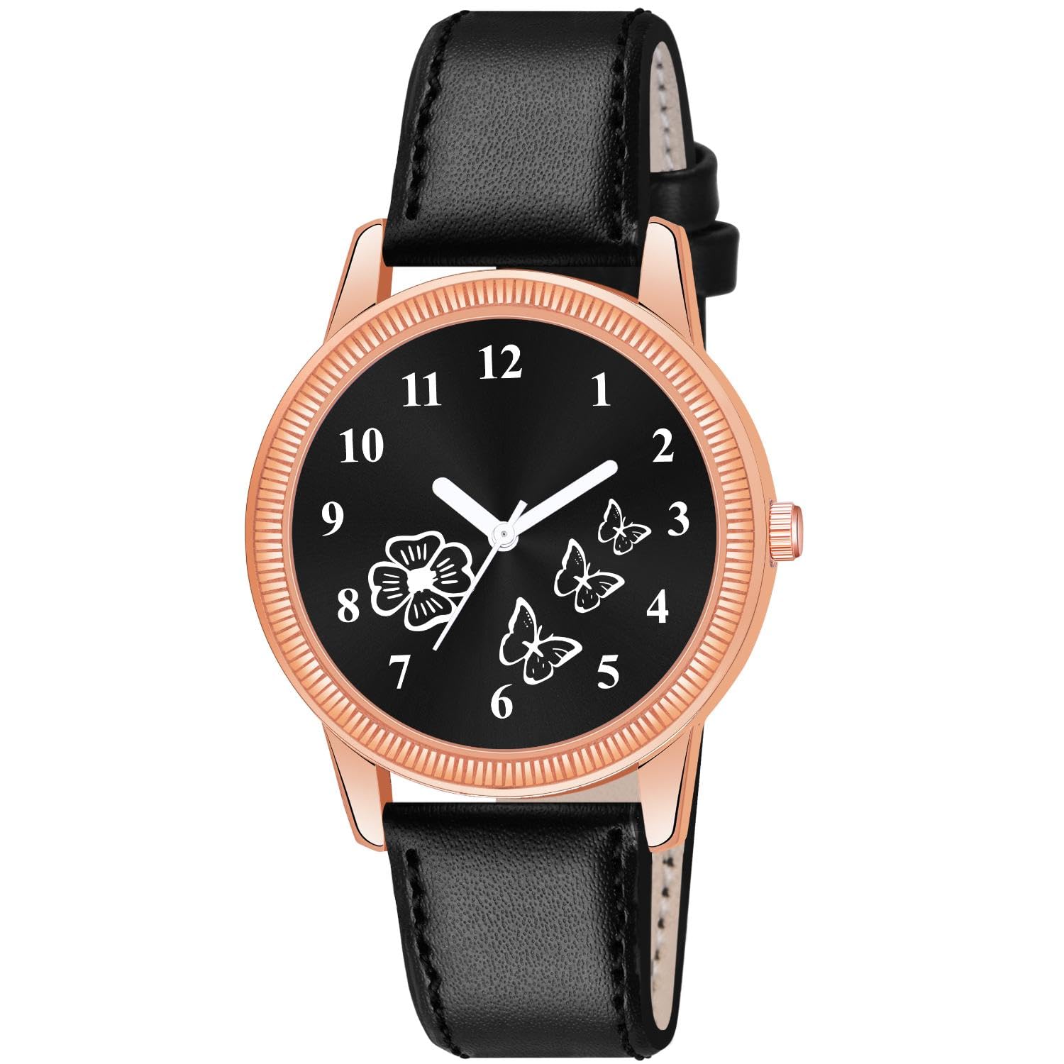 KIROH New Dial Leather Strap Analog Watch for Girls and Women(Black) (B0CTMRMTG5) Amazon Price History, Amazon Price Tracker