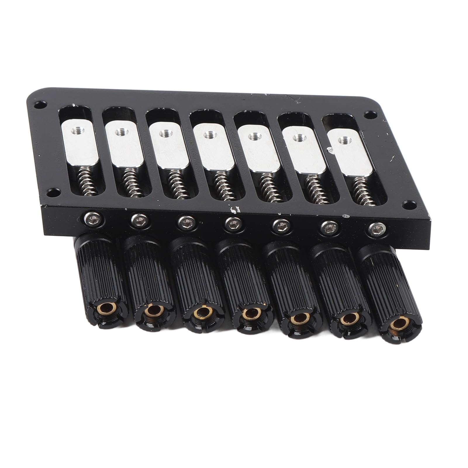 POENVFPO Sostituzione di Ponte di Chitarra Senza Testa, 7 Corde in Acciaio Legato e Ottone, Qualità Tonale e Suono Migliorata per Chitarra Elettrica (GA1127)