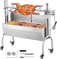 Vista 1 de VEVOR Parrilla asadora con parabrisas, barbacoa de cerdo entero, cordero y cabra de carbón, capacidad de 46 pulgadas y 132 libras, motor eléctrico