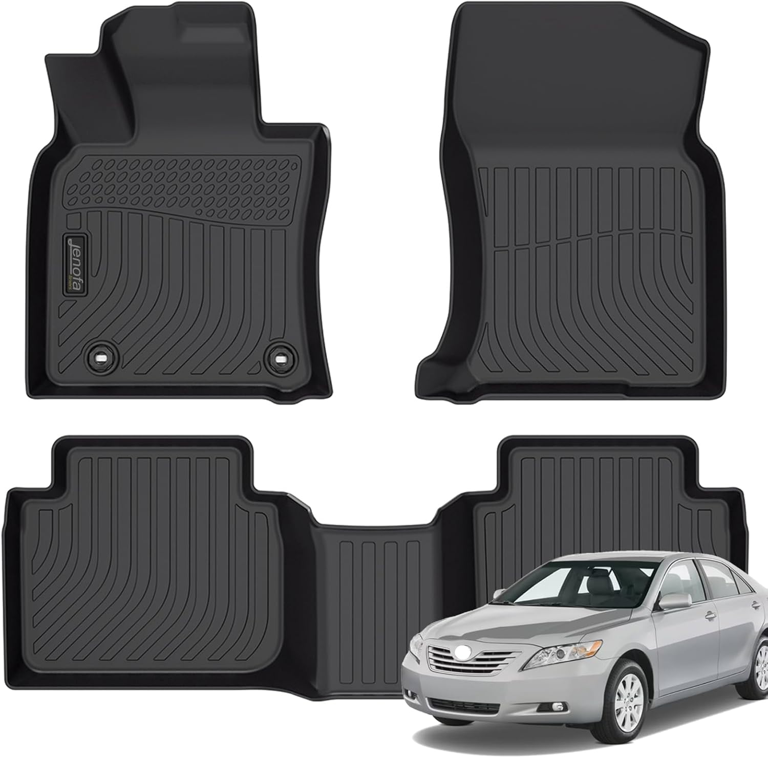 Jenofa-Floor Mats for Camry 2007-2011 Floor Liner Waterproof All Weather Car Mats Custom Fit Camry Durable TPE Rubber Mat for 2007-2011 Camry Accessories Black Mat-camry 2007-2011