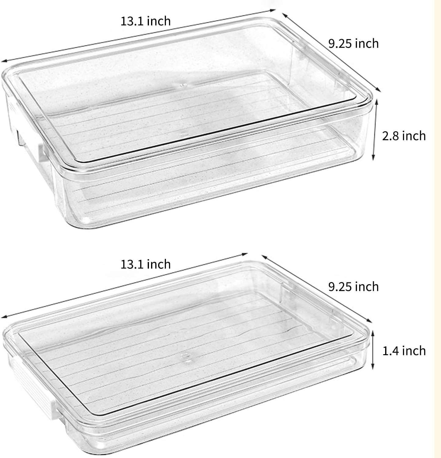 Acrylic File Storage Box with Lid, Stackable Paper Tray Organizer