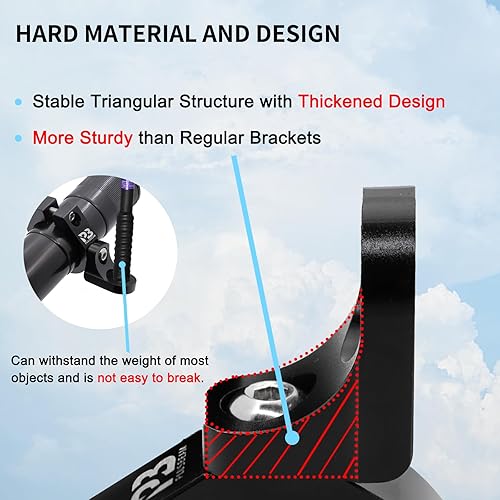 Miniatura 2 de Soporte de luz para látigo UTV, 2 piezas de soporte sólido para látigo UTV, soportes de barra de luz de aleación de aluminio para 1.5 pulgadas1.65