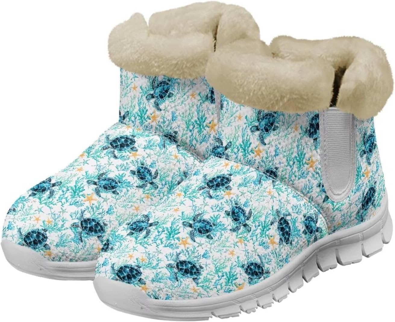 Trendy Snow Boot for Women Fuzzy Plush Winter Booties for Ladies Water Resistant Outdoor Shoes for Winter