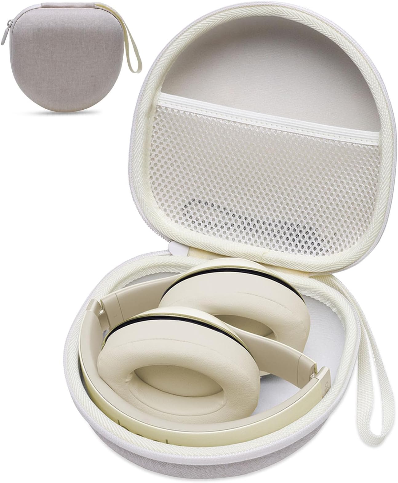 Headphone Case Compatible with Beats Studio Pro/Soundcore Anker Q20i/BERIBES/TOZO/KVIDIO/JBL Noise Cancelling Over-Ear Headphones, Beige